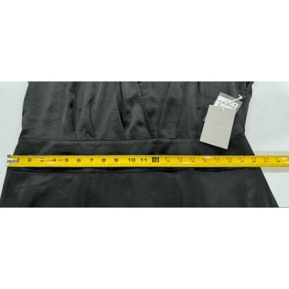 Chelsea 28 Black Wrap Midi Dress XXL Satin Short Sleeve Keyhole Back - Picture 10 of 10